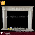 indoor used hand carved white marble fireplace mantel